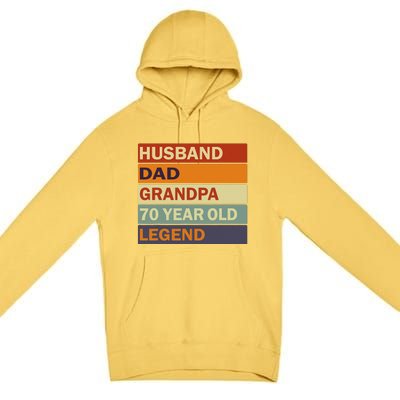 Vintage 70th Birthday Saying For 70 Year Old Dad And Grandpa Premium Pullover Hoodie