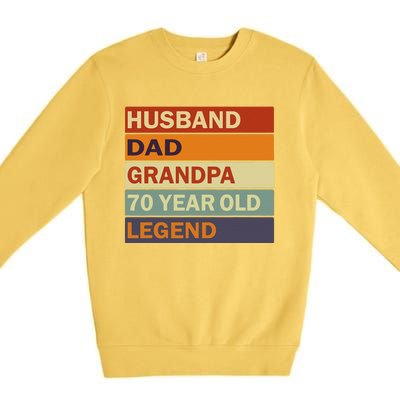 Vintage 70th Birthday Saying For 70 Year Old Dad And Grandpa Premium Crewneck Sweatshirt