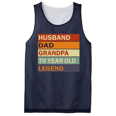 Vintage 70th Birthday Saying For 70 Year Old Dad And Grandpa Mesh Reversible Basketball Jersey Tank