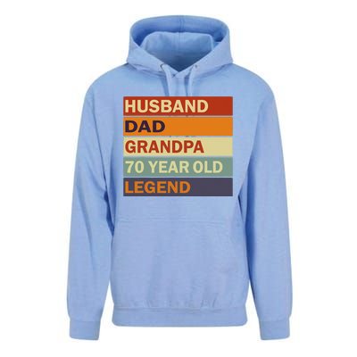 Vintage 70th Birthday Saying For 70 Year Old Dad And Grandpa Unisex Surf Hoodie