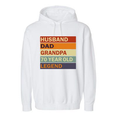 Vintage 70th Birthday Saying For 70 Year Old Dad And Grandpa Garment-Dyed Fleece Hoodie