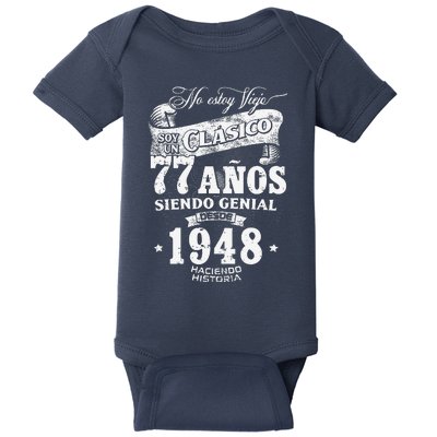 Vintage 77th Birthday Funny 1948 77 Birthday Spanish Baby Bodysuit