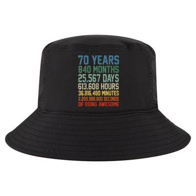 Vintage 70th Birthday 70 Years Old Being Awesome Anniversary Cool Comfort Performance Bucket Hat