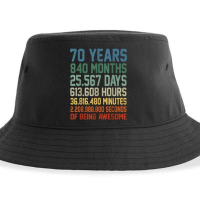 Vintage 70th Birthday 70 Years Old Being Awesome Anniversary Sustainable Bucket Hat