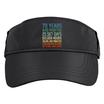 Vintage 70th Birthday 70 Years Old Being Awesome Anniversary Adult Drive Performance Visor