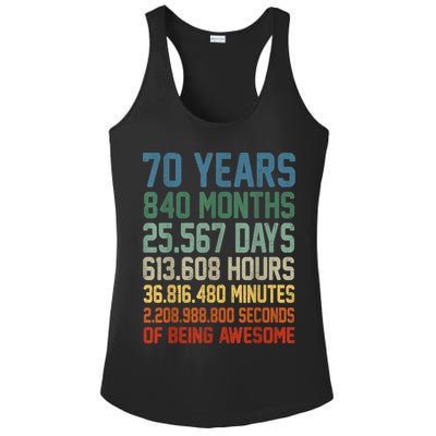 Vintage 70th Birthday 70 Years Old Being Awesome Anniversary Ladies PosiCharge Competitor Racerback Tank