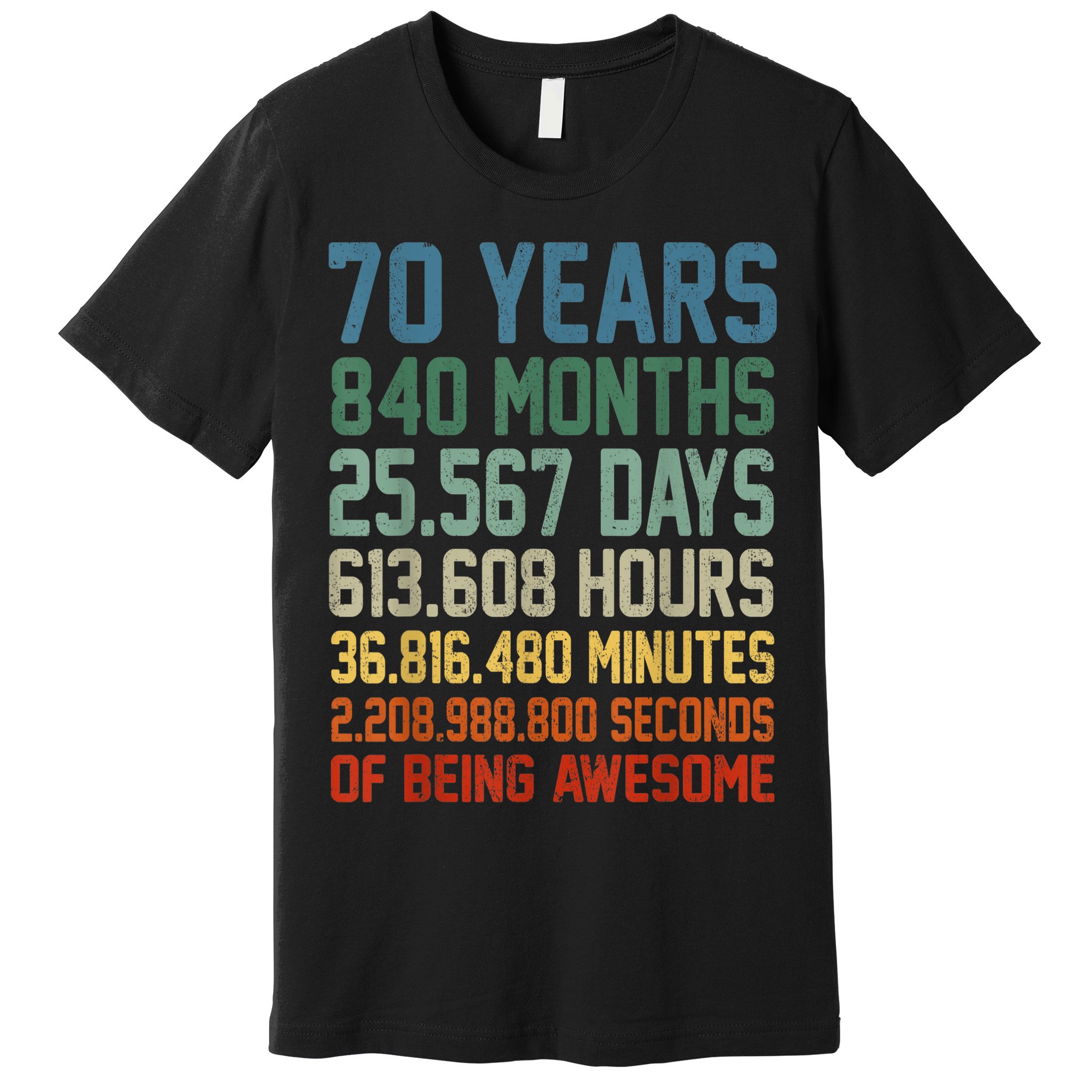 Vintage 70th Birthday 70 Years Old Being Awesome Anniversary Premium T-Shirt