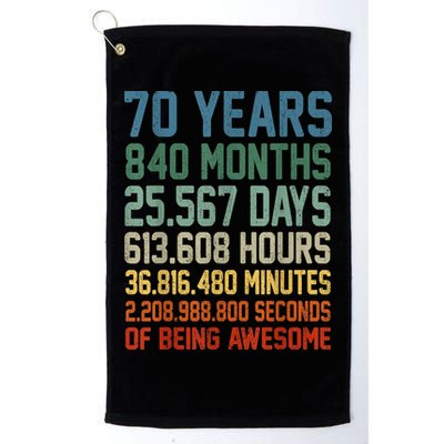 Vintage 70th Birthday 70 Years Old Being Awesome Anniversary Golf Towel