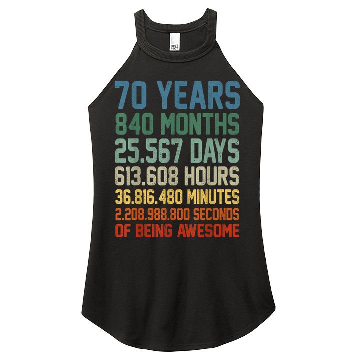 Vintage 70th Birthday 70 Years Old Being Awesome Anniversary Women's Perfect Tri Rocker Tank