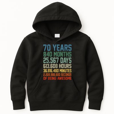 Vintage 70th Birthday 70 Years Old Being Awesome Anniversary Kids Hoodie