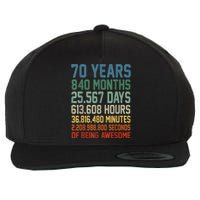 Vintage 70th Birthday 70 Years Old Being Awesome Anniversary Wool Snapback Cap