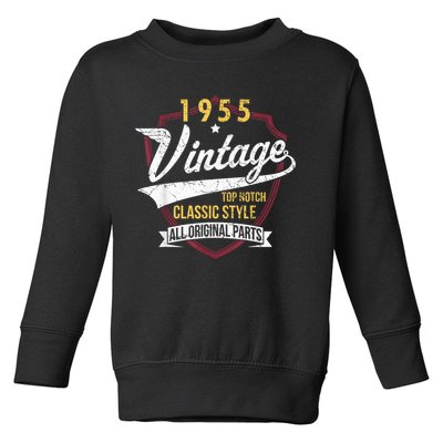 Vintage 70 Birthday Decorations 70yr 1955 70th Birthday Toddler Sweatshirt