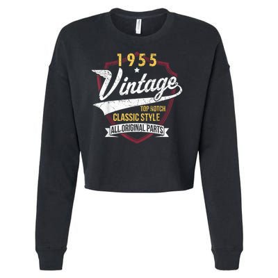 Vintage 70 Birthday Decorations 70yr 1955 70th Birthday Cropped Pullover Crew