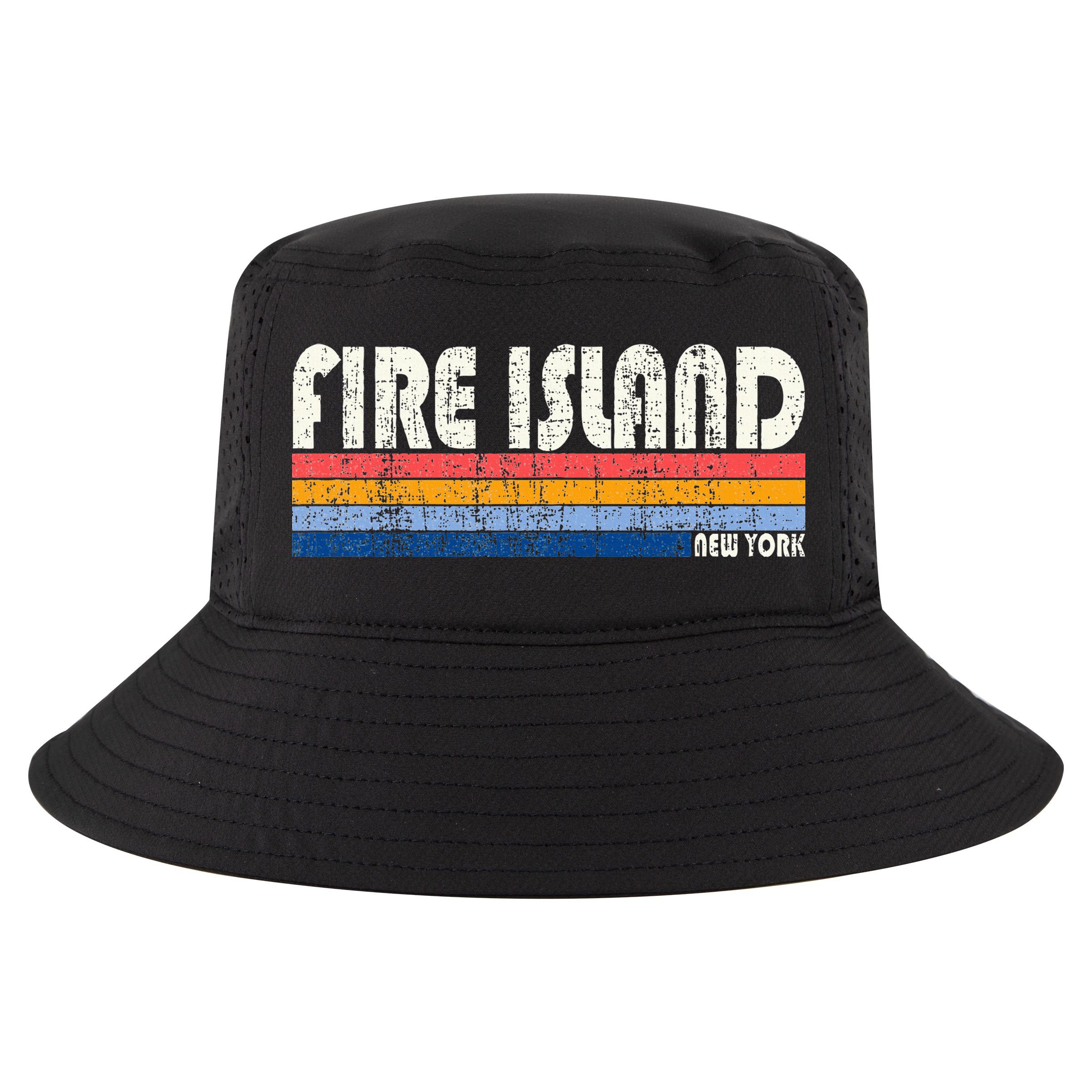 Vintage 70s Fire Island New York Cool Comfort Performance Bucket Hat