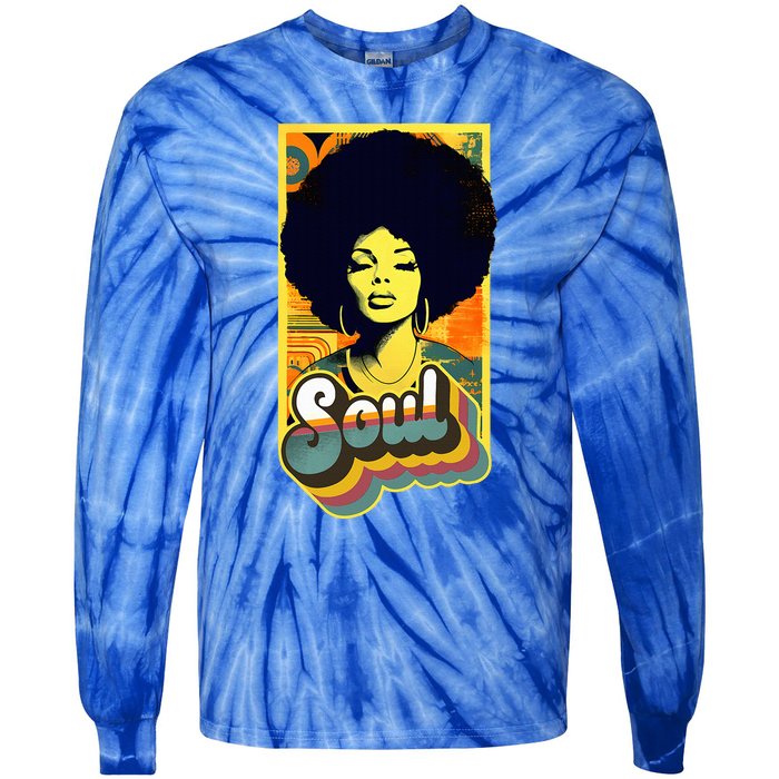 Vintage 70s Funk Afro Soul Tie-Dye Long Sleeve Shirt