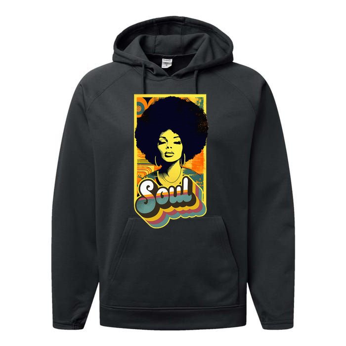 Vintage 70s Funk Afro Soul Performance Fleece Hoodie