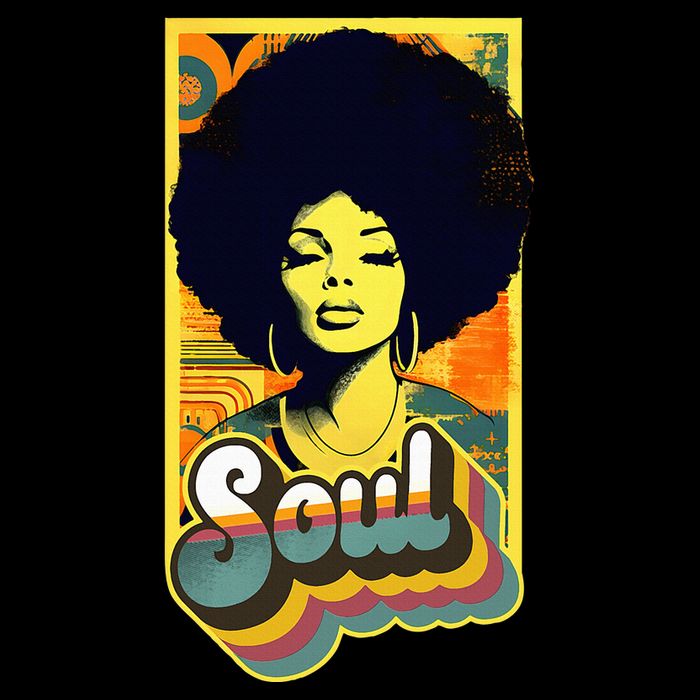 Vintage 70s Funk Afro Soul Drawstring Bag