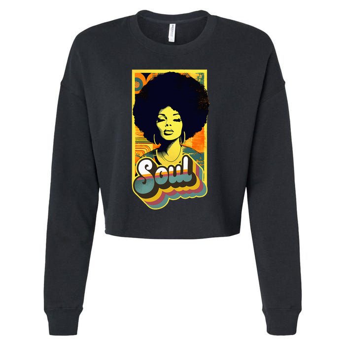 Vintage 70s Funk Afro Soul Cropped Pullover Crew