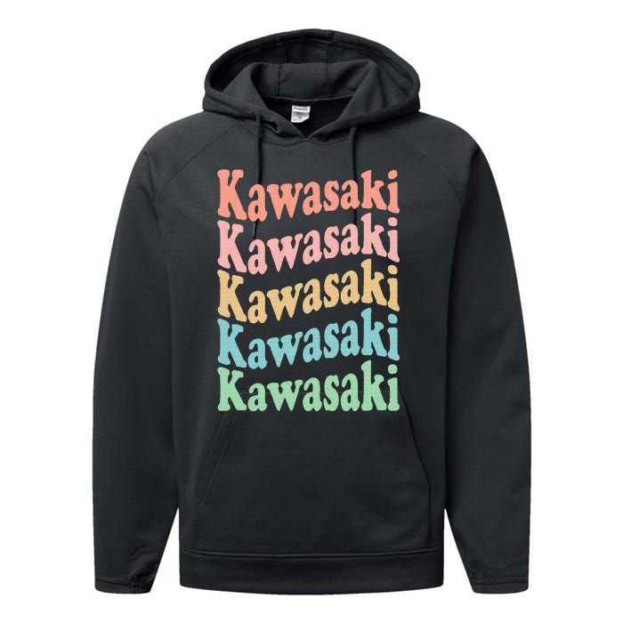 Vintage 70's Japan Hippie City Retro Kawasaki Performance Fleece Hoodie