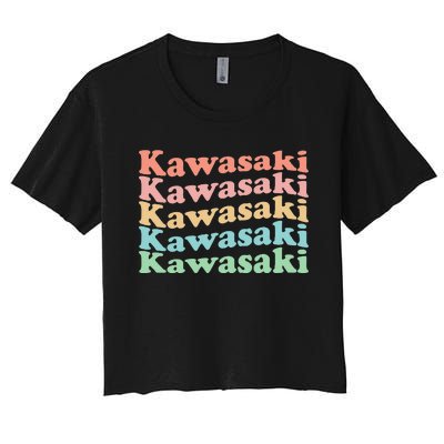 Vintage 70S Japan Hippie City Retro Kawasaki Women's Crop Top Tee