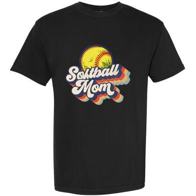 Vintage 70s Style Design Softball Mom Garment-Dyed Heavyweight T-Shirt