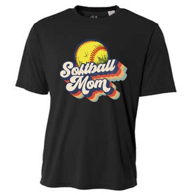 Vintage 70s Style Design Softball Mom Cooling Performance Crew T-Shirt