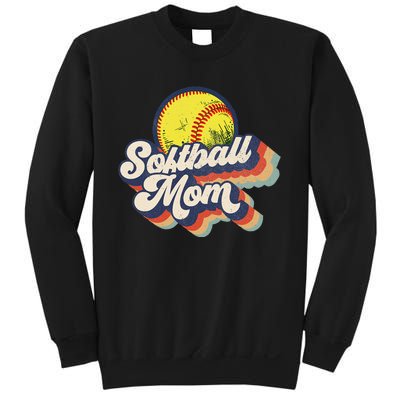 Vintage 70s Style Design Softball Mom Sweatshirt