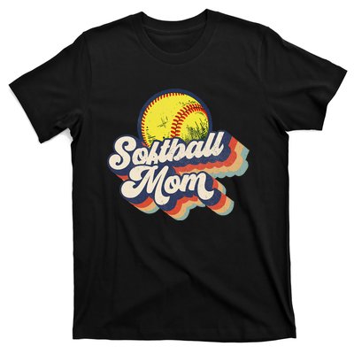 Vintage 70s Style Design Softball Mom T-Shirt