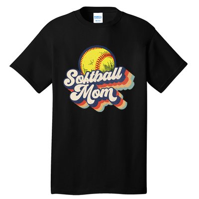 Vintage 70s Style Design Softball Mom Tall T-Shirt