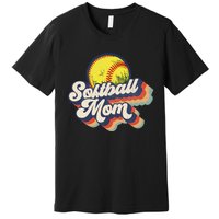 Vintage 70s Style Design Softball Mom Premium T-Shirt