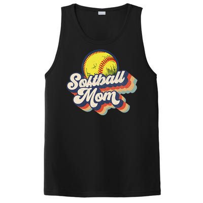 Vintage 70s Style Design Softball Mom PosiCharge Competitor Tank