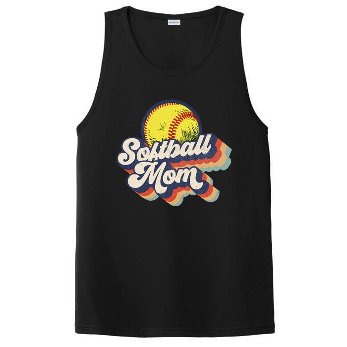 Vintage 70s Style Design Softball Mom PosiCharge Competitor Tank