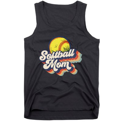 Vintage 70s Style Design Softball Mom Tank Top