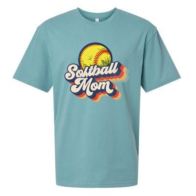 Vintage 70s Style Design Softball Mom Sueded Cloud Jersey T-Shirt