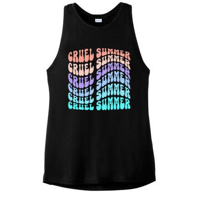 Vintage 70s Style Groovy Style Ladies PosiCharge Tri-Blend Wicking Tank