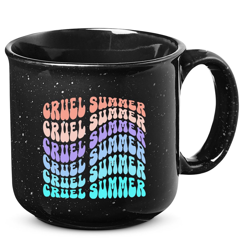 Vintage 70s Style Groovy Style 15oz Campfire Ceramic Mug