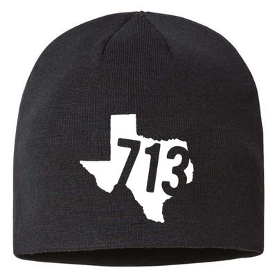 Vintage 713 Texas Area Code Born And Raised Harris County Texas Gifts Sustainable Beanie