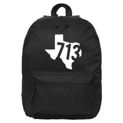 Vintage 713 Texas Area Code Born And Raised Harris County Texas Gifts 16 in Basic Backpack