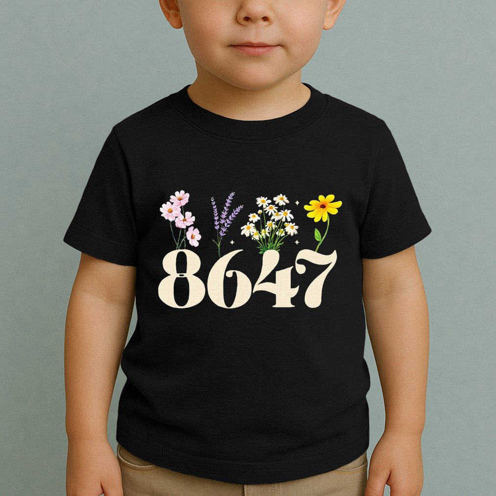 Vintage 86 47 Antitrump Flower President Toddler T-Shirt