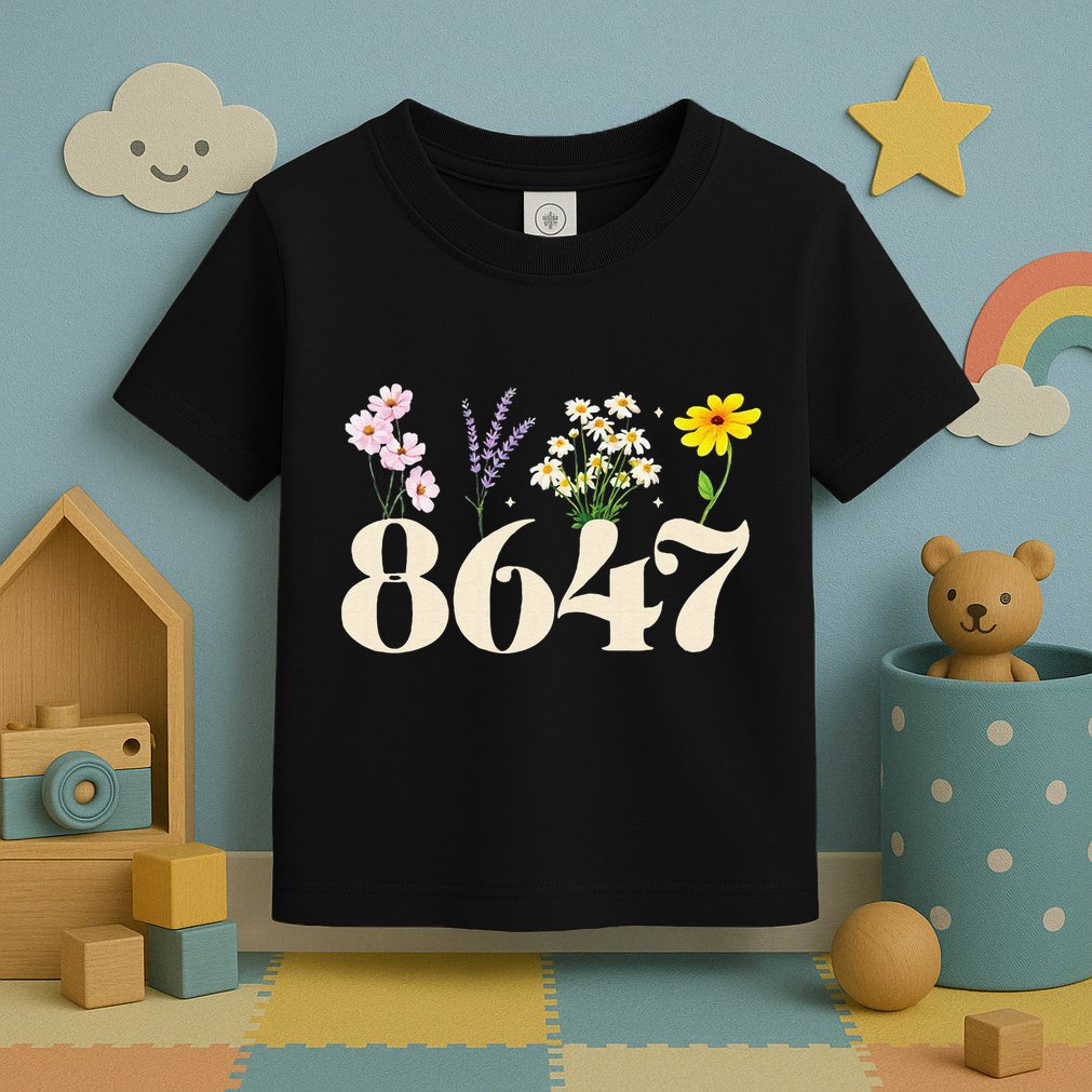 Vintage 86 47 Antitrump Flower President Toddler T-Shirt