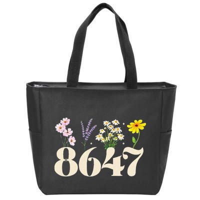 Vintage 86 47 Antitrump Flower President Zip Tote Bag