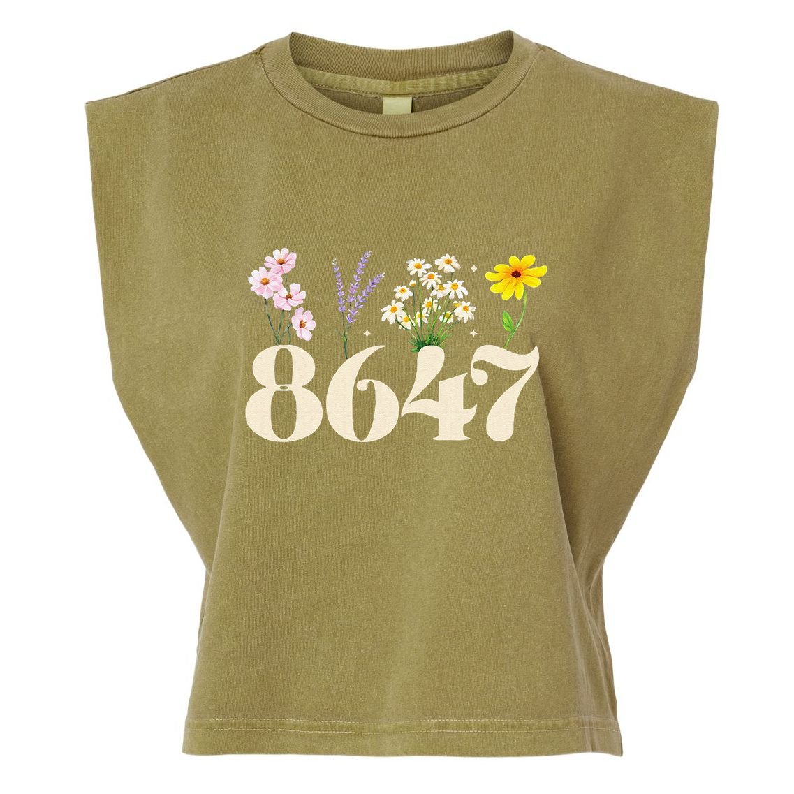 Vintage 86 47 Antitrump Flower President Garment-Dyed Women's Muscle Tee
