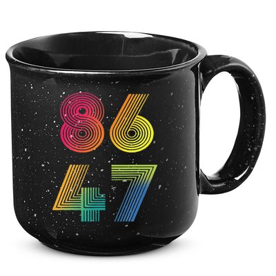 Vintage 86 47 Tie Dye Anti Trump 47 Anti Trump President 15oz Campfire Ceramic Mug