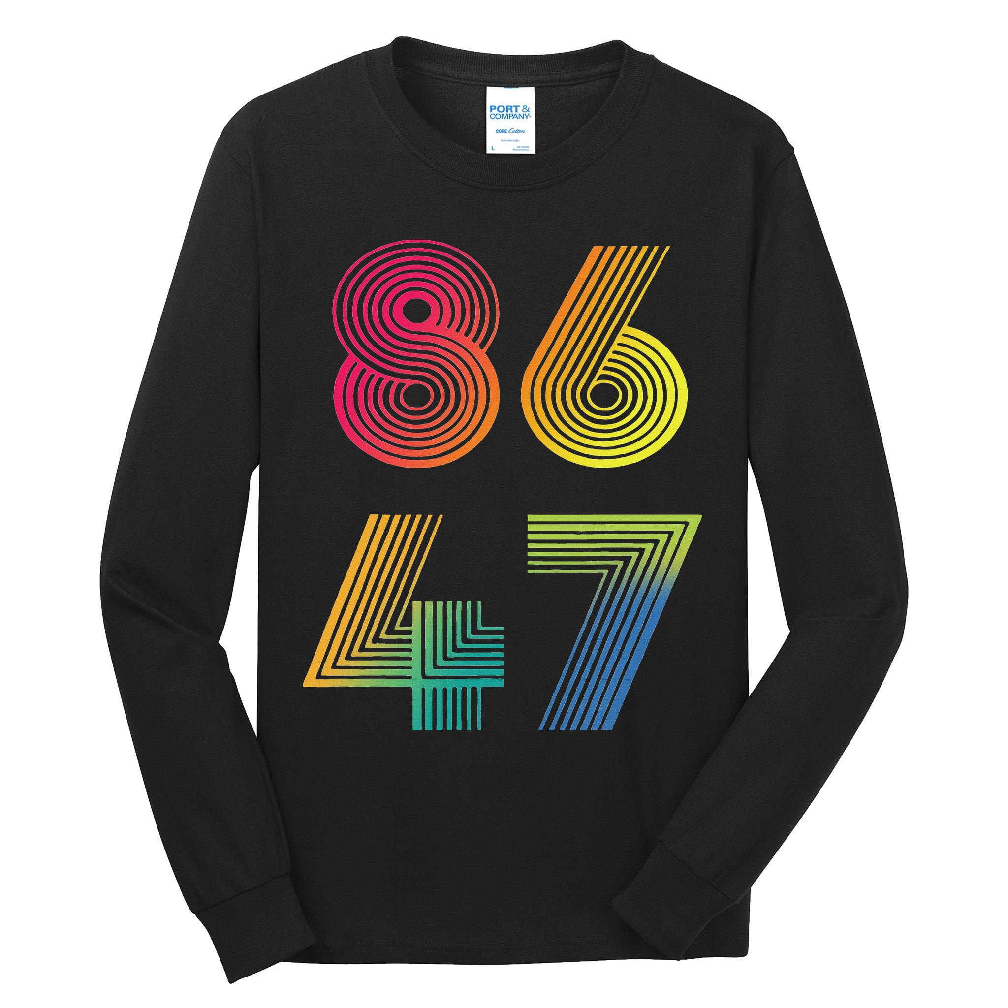Vintage 86 47 Tie Dye Anti Trump 47 Anti Trump President Tall Long Sleeve T-Shirt