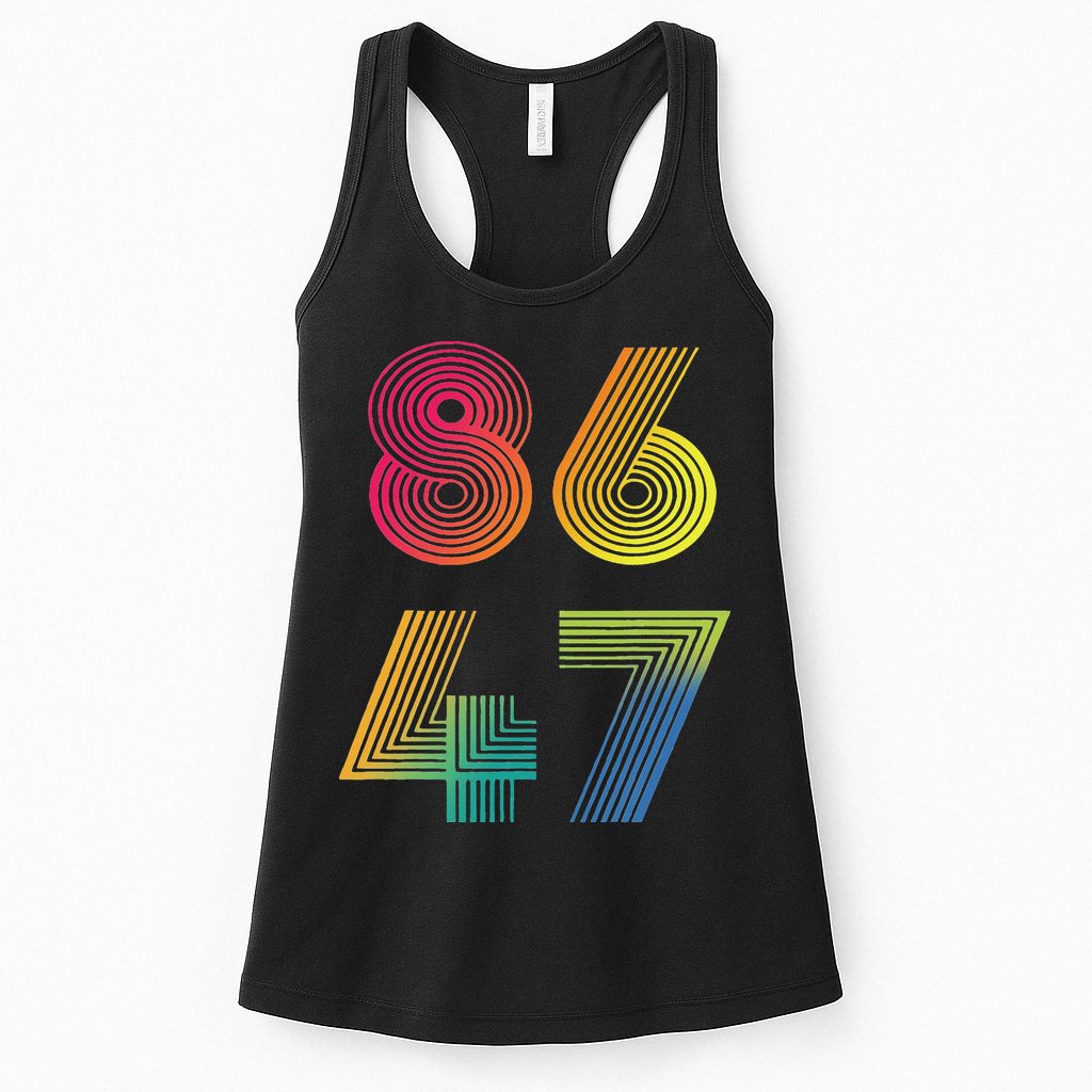 Vintage 86 47 Tie Dye Anti Trump 47 Anti Trump President Womens Tank Top