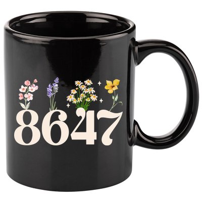 Vintage 86 47 Anti-Trump Flower President 11oz C Handle Ceramic Mug