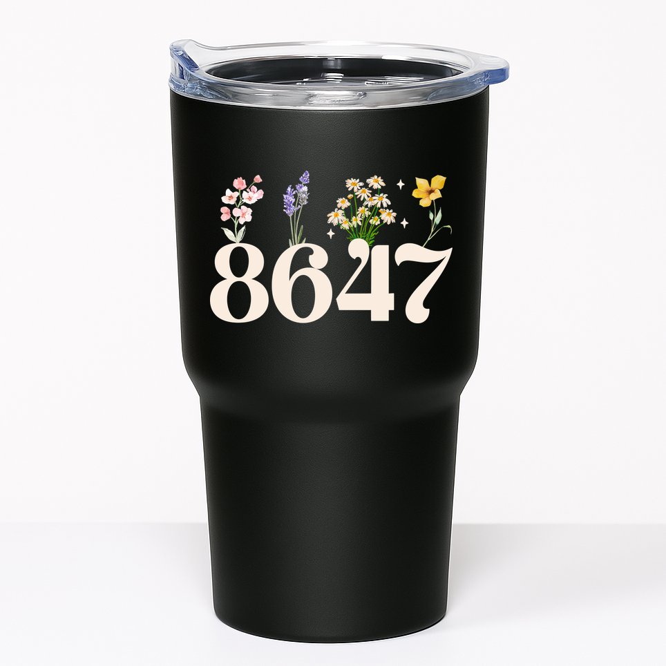 Vintage 86 47 Anti-Trump Flower President Tumbler