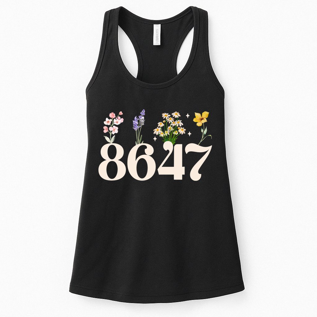 Vintage 86 47 Anti-Trump Flower President Womens Tank Top