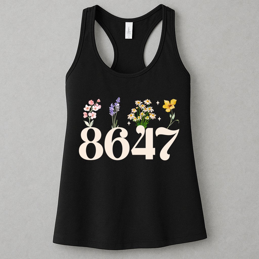 Vintage 86 47 Anti-Trump Flower President Womens Tank Top