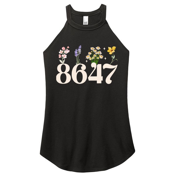 Vintage 86 47 Anti-Trump Flower President Women's Perfect Tri Rocker Tank